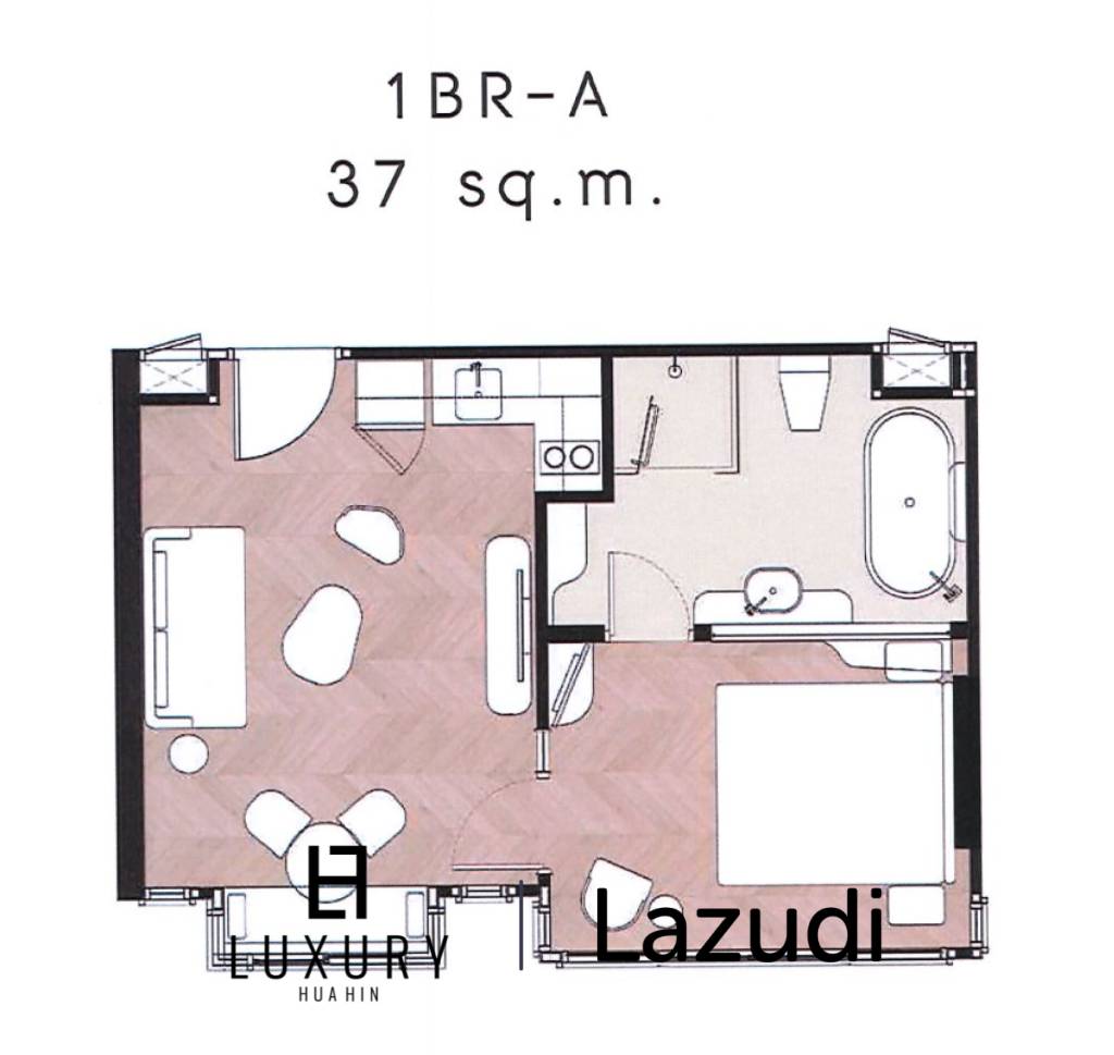 Beachfront Condo for Rent – 1 bedroom, 37 Sqm Khao Takiab