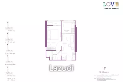 36 sqm 1 Bedroom Condo on 8th Floor at LOVE Charoen Nakhon, Khlong San Bangkok