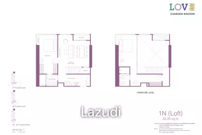 86 Sqm 2 Bed 2 Bath Loft Condo For Sale in LOVE Charoen Nakhon