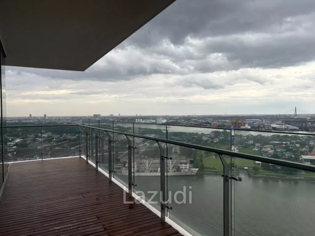 186 sqm river view 3 bedroom condo at The Pano