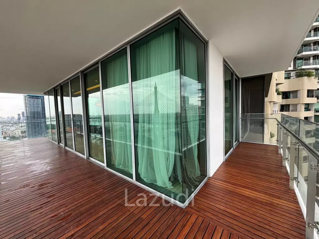 186 sqm river view 3 bedroom condo at The Pano