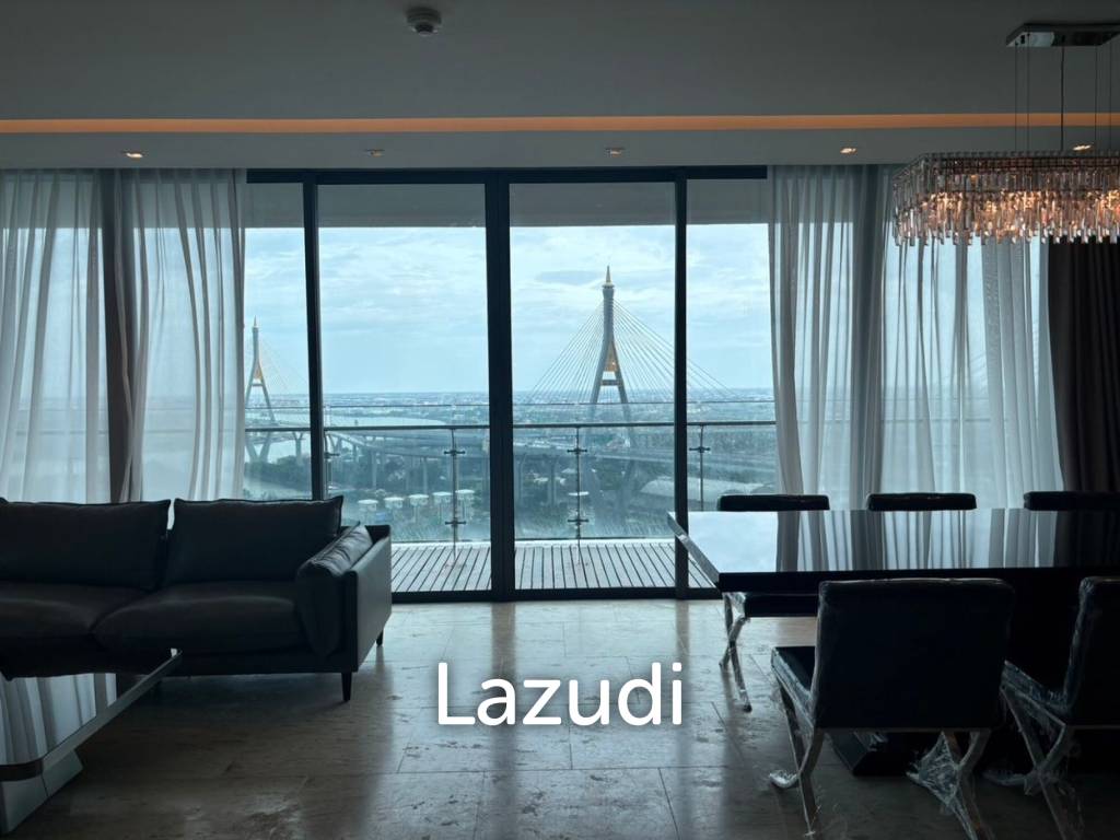 186 sqm river view 3 bedroom condo at The Pano