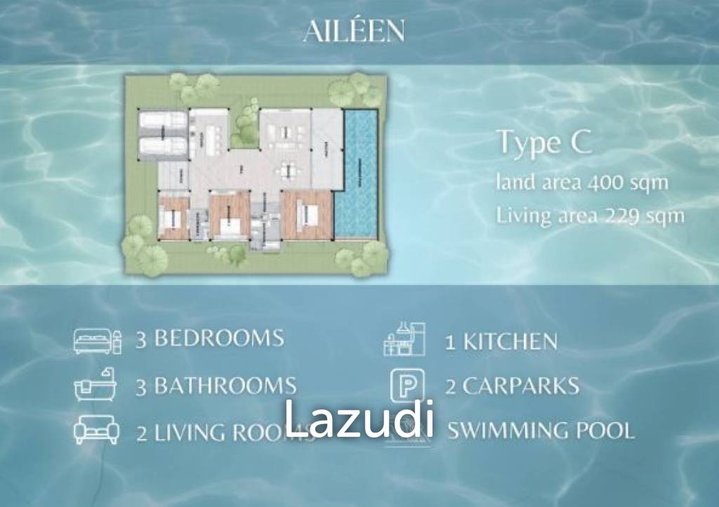 408 ตร.ม 3 เตียง 3 อาบน้ำ วิลล่า For ขาย