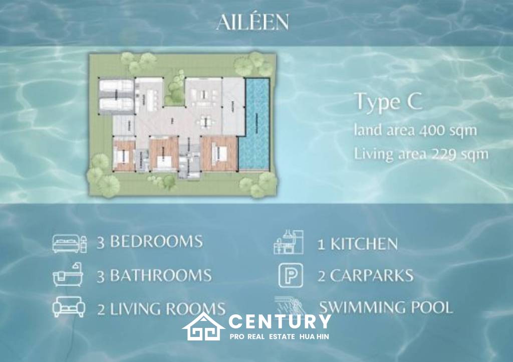 Вилла 408 кв.м. 3 Кровать 3 Ванна