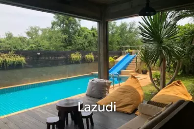 Modern designer 3 storey pool villa with roof terrace with sea views, only 200 meters from pristine Beach