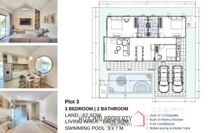 New 3 bed pool Villa toward Black mountain