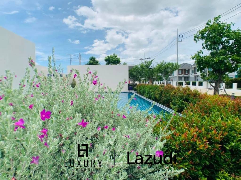 บ้านเดี่ยวโมเดิร์น 144 ตร.ม. พร้อมสระว่ายน้ำส่วนกลาง ย่านหินเหล็กไฟ หัวหิน