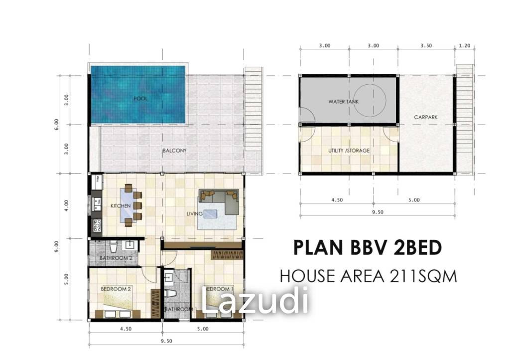 2 Bedroom Sea View Villa Near Bang Rak Beach