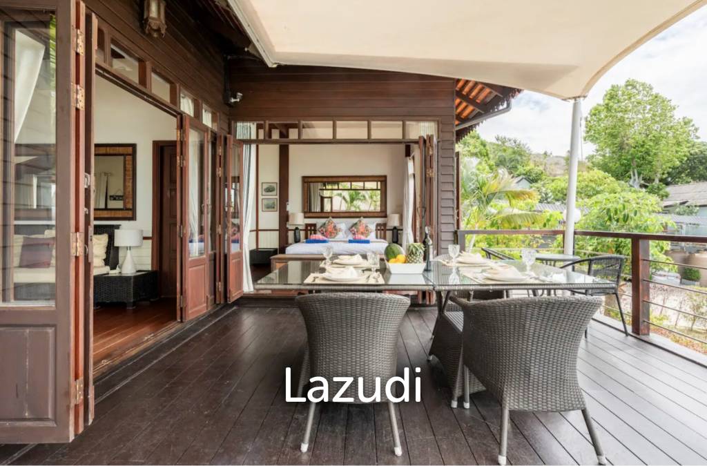 Beachfront Thai-Style 3-Bedroom Villa with Spacious Terrace