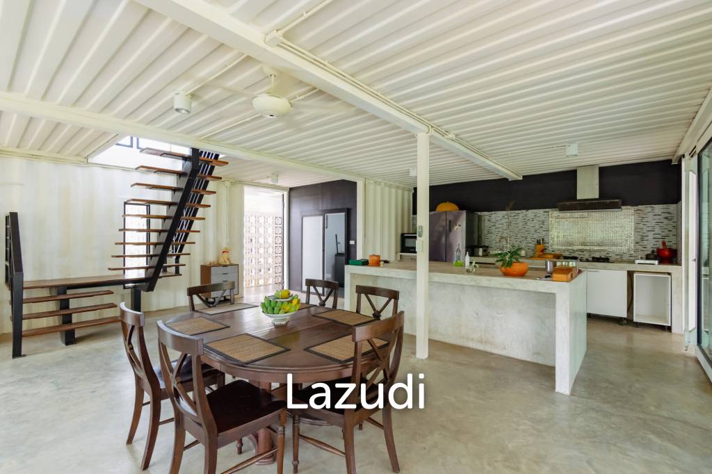 MODERN LOFT-STYLE CONTAINER HOME : 4 bed on large plot 2 rai