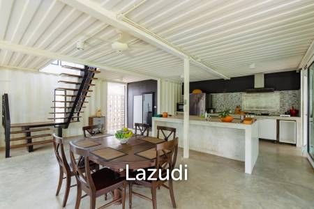 MODERN LOFT-STYLE CONTAINER HOME : 4 bed on large plot 2 rai