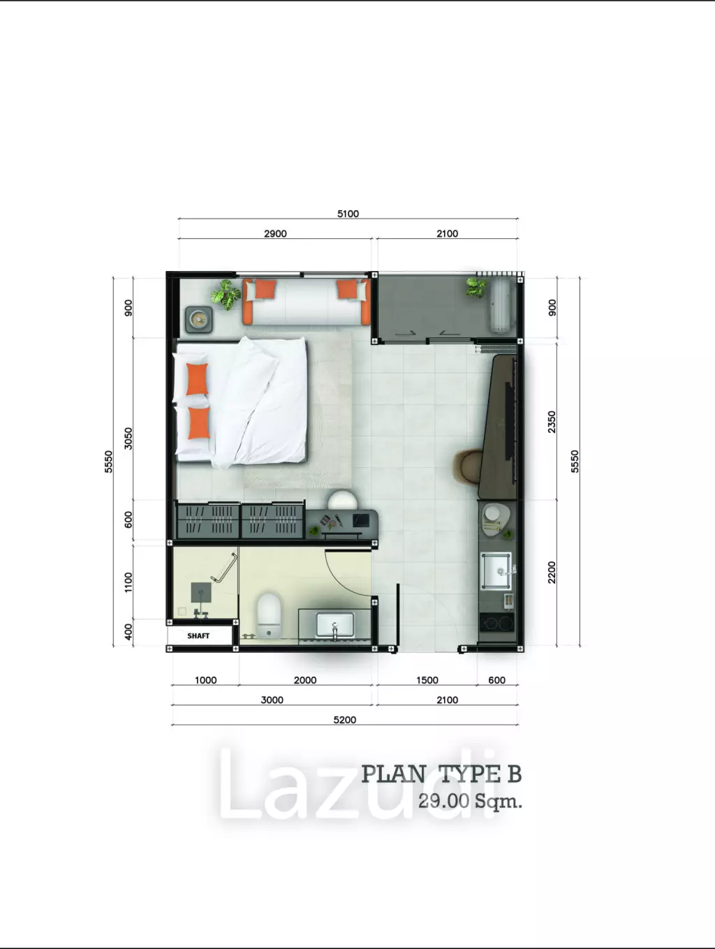 1 Bed 1 Bath 29 SQ.M Aceller Hotel & Residence, Soi Ta Iad