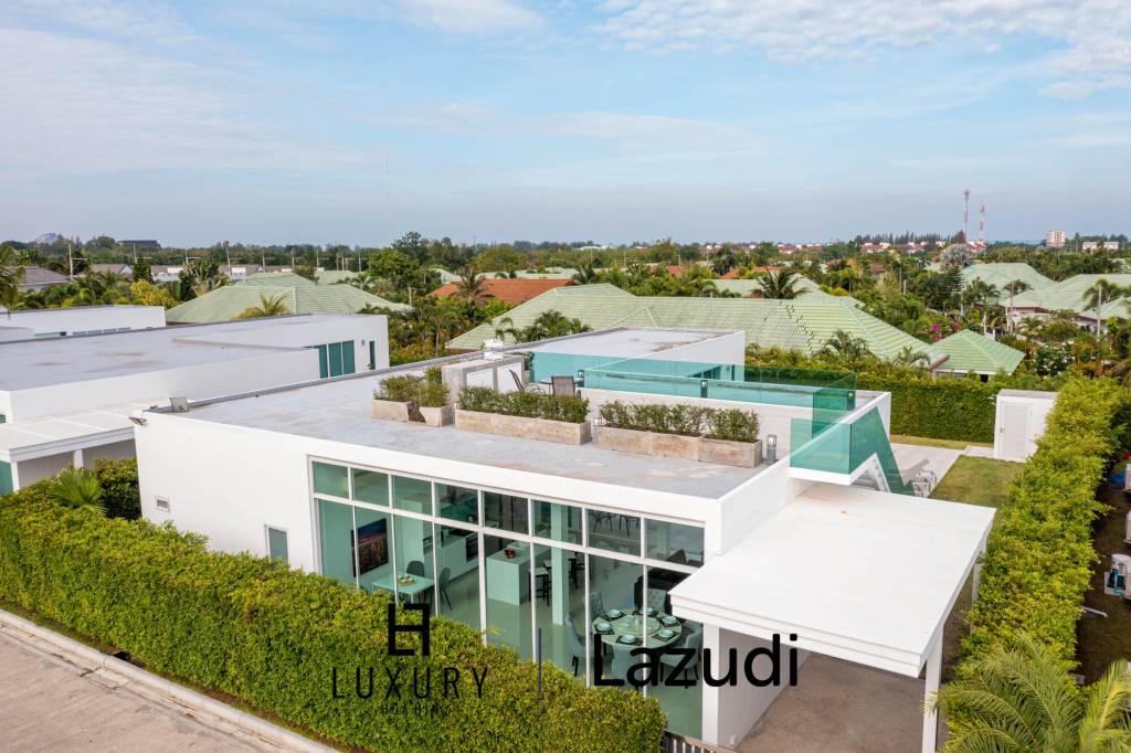 โมเดิร์นพูลวิลล่า 4 ห้องนอน พร้อมดาดฟ้าชมวิว (KH-A5)