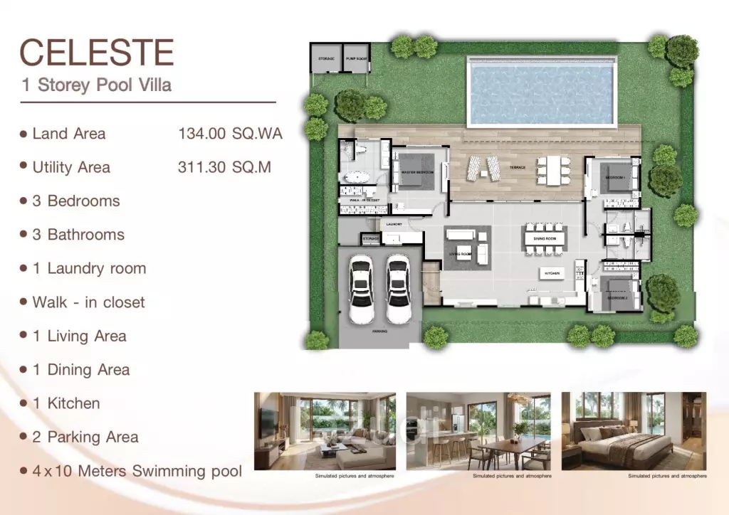 311 sqm pool villa in La Vallee Raintree Residence Hua Hin - Villa Celeste