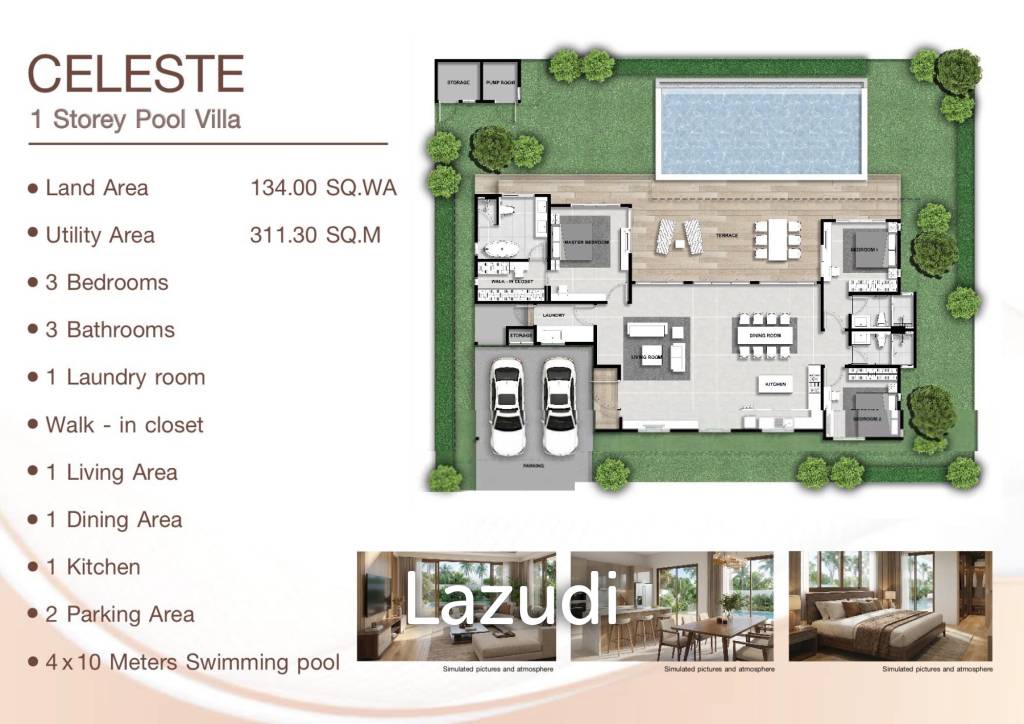 311 sqm pool villa in La Vallee Raintree Residence Hua Hin - Villa Celeste