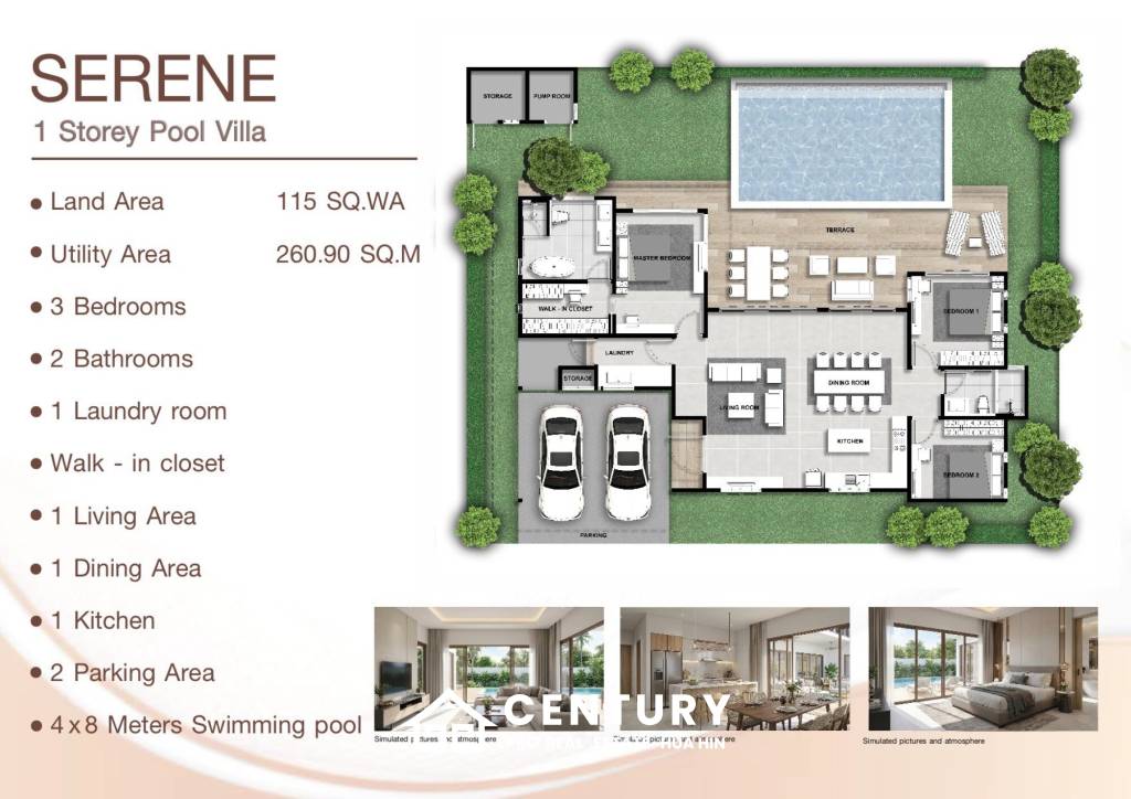 640 ตร.ม 3 เตียง 2 อาบน้ำ วิลล่า For ขาย