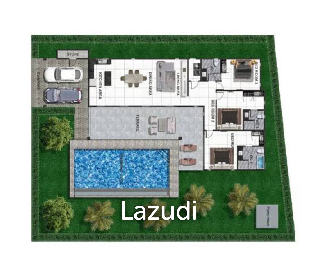 289 sqm New Modern pool villa in Hin Lek Fai Hua Hin – Plan C