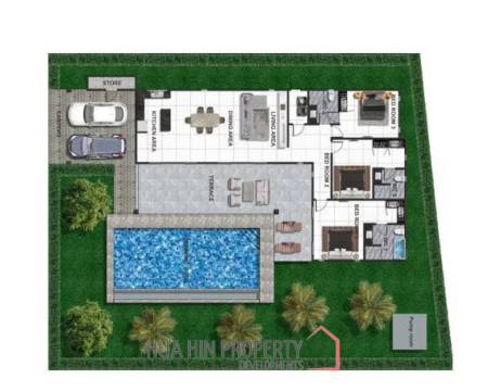 289 sqm New Modern pool villa in Hin Lek Fai Hua Hin – Plan C