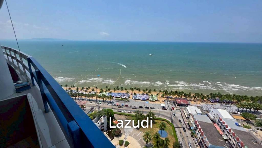 Large Studio with Ocean View for Rent Jomtien Plaza Condotel