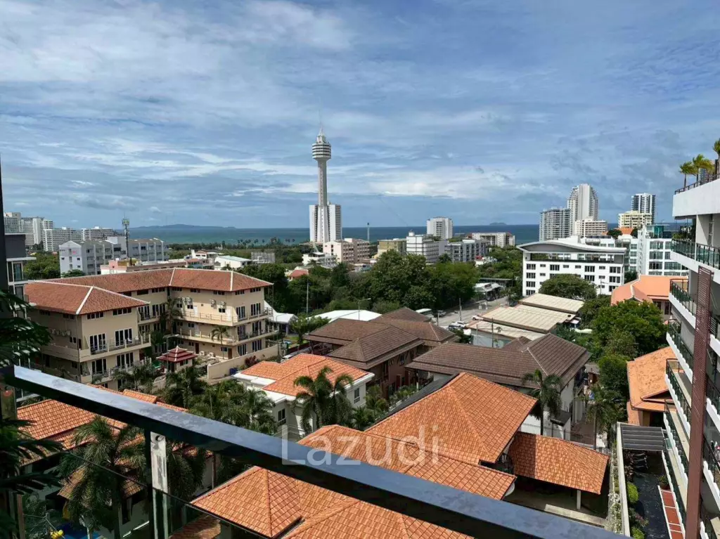 คอนโดหรู 123 ตร.ม. ชั้นสูงใจกลางหนองปรือ พัทยา 2 ห้องนอน