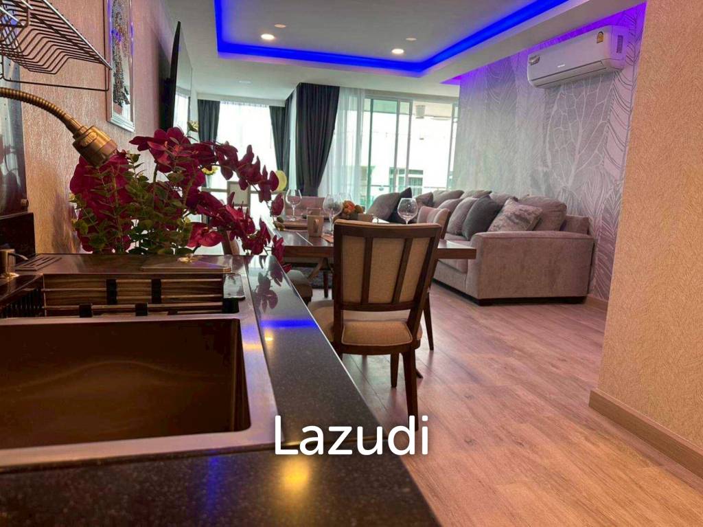 คอนโดหรู 123 ตร.ม. ชั้นสูงใจกลางหนองปรือ พัทยา 2 ห้องนอน