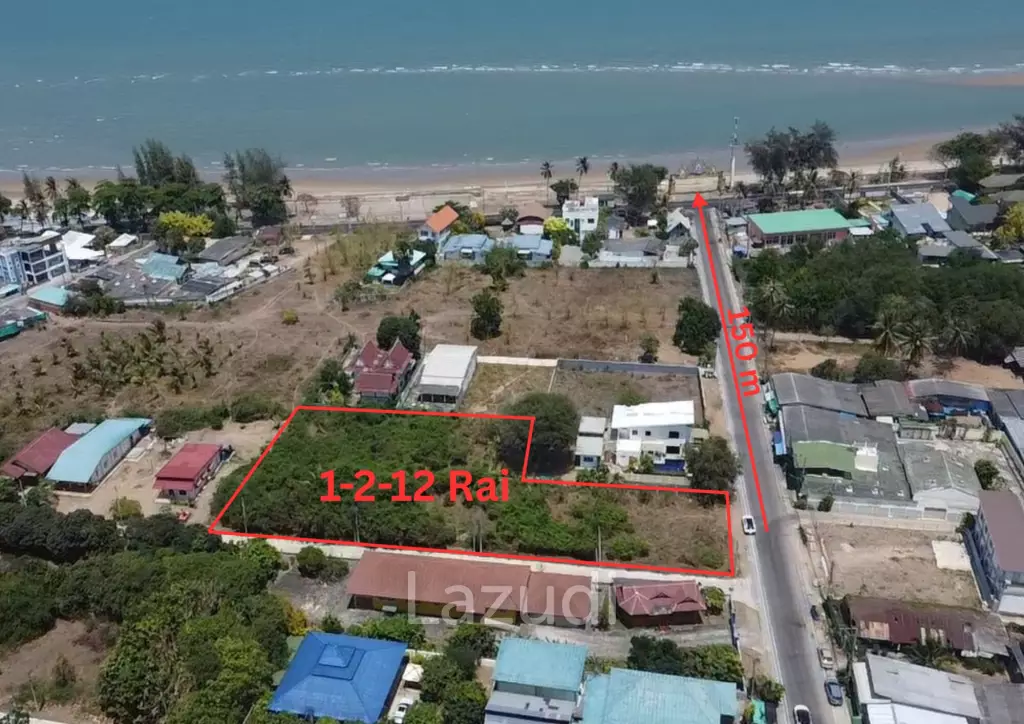 1-2-12 Rai Coastal Land for Sale in Pak Nam Pran, Pranburi