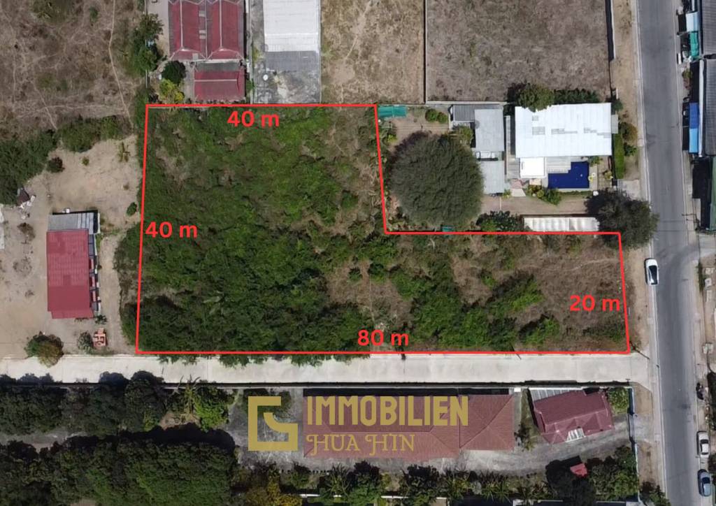 1-2-12 Rai Coastal Land for Sale in Pak Nam Pran, Pranburi