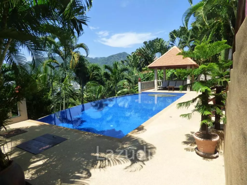 Spacious 4-Bedroom Pool Villa with Sea View for Sale in Patong