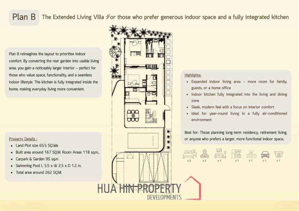 167 sqm Modern Pool Villa in Sam Roi Yot, Prachuap Khiri Khan
