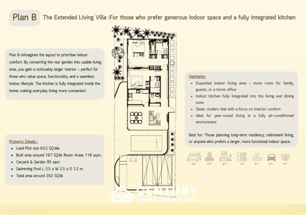 167 sqm Modern Pool Villa in Sam Roi Yot, Prachuap Khiri Khan