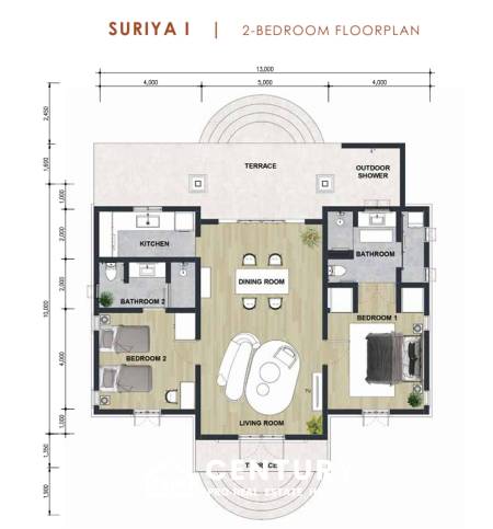 380 metro cuadrado 2 ` 2 Baño Villa de Venta