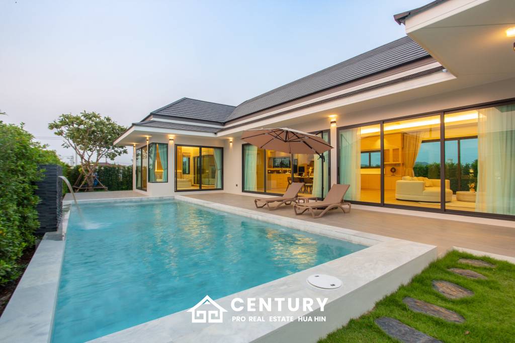L'UX VILLA Private Pool Villas with 388 sqm modern pool villa in Wang Phong Pran Buri