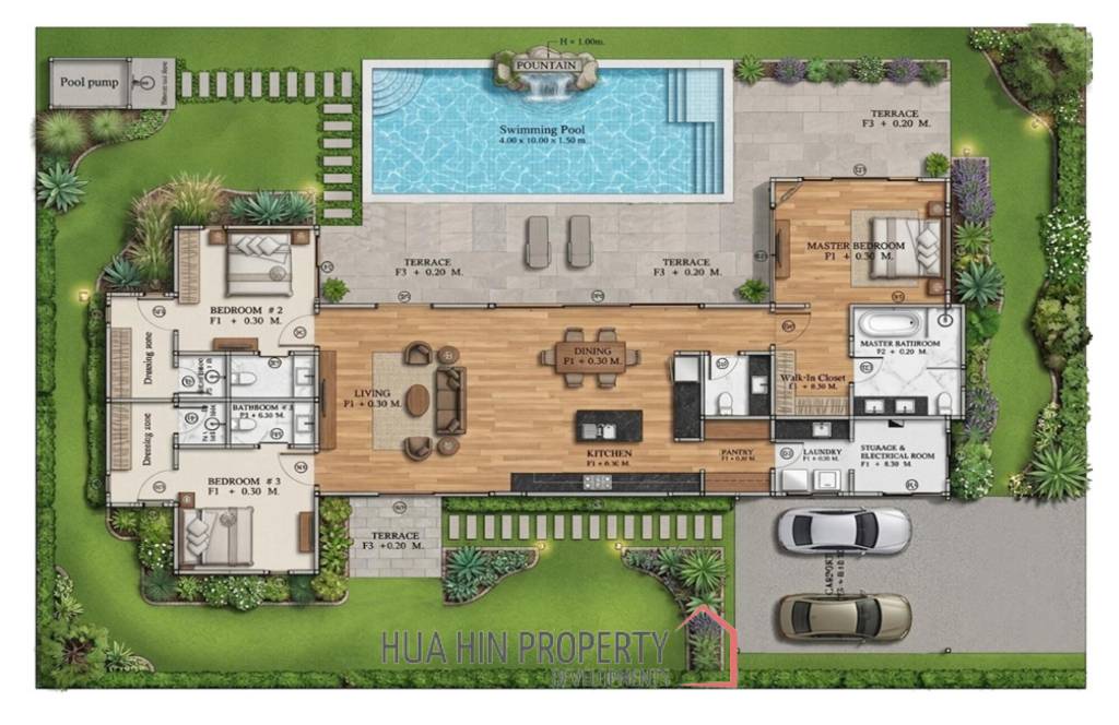 L'UX VILLA Private Pool Villas with 388 sqm modern pool villa in Wang Phong Pran Buri