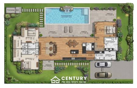 L'UX VILLA Private Pool Villas with 388 sqm modern pool villa in Wang Phong Pran Buri