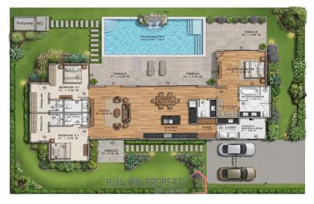 L'UX VILLA Private Pool Villas  with 343 sqm modern pool villa in Wang Phong Pran Buri