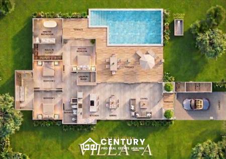 251 sqm pool villa in Wang Phong Pran Buri – L'UX VILLA new single-storey home