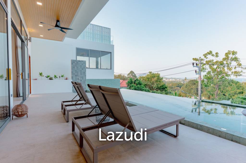 Modern 3-Bedroom Sea View Villa in Chaweng Hills