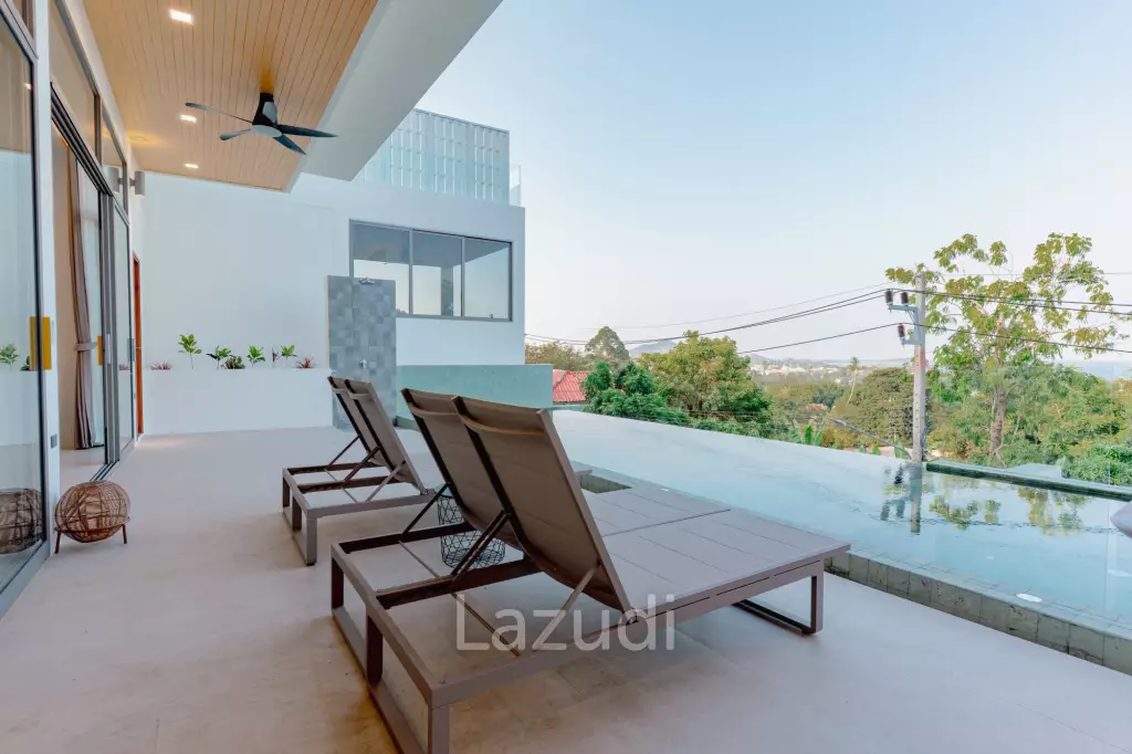 Modern 3-Bedroom Sea View Villa in Chaweng Hills