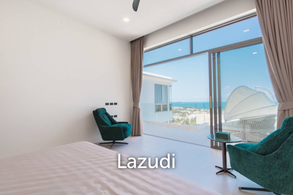 Modern 4-Bedroom Sea View Villa in Chaweng Hills