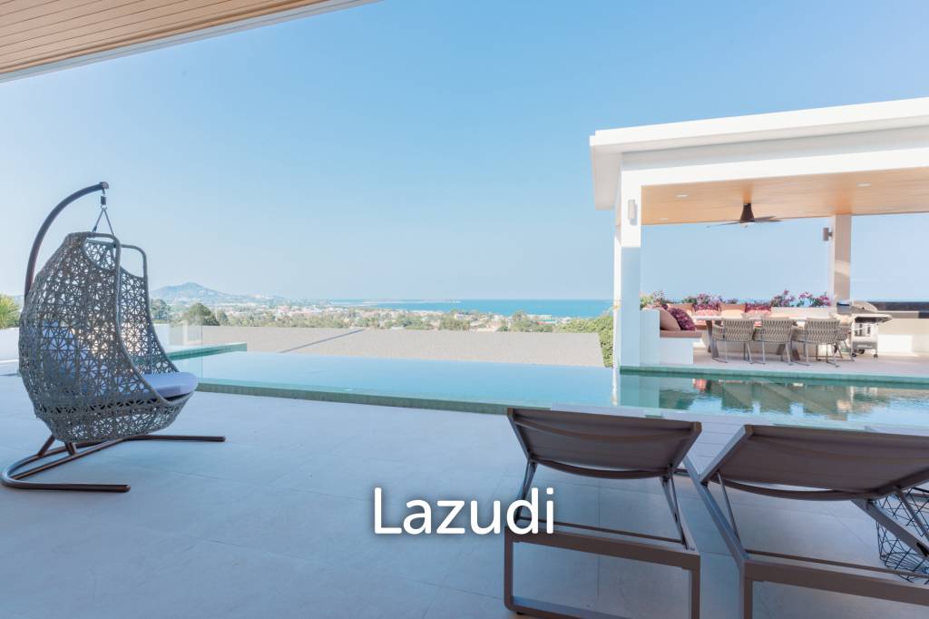 Modern 4-Bedroom Sea View Villa in Chaweng Hills