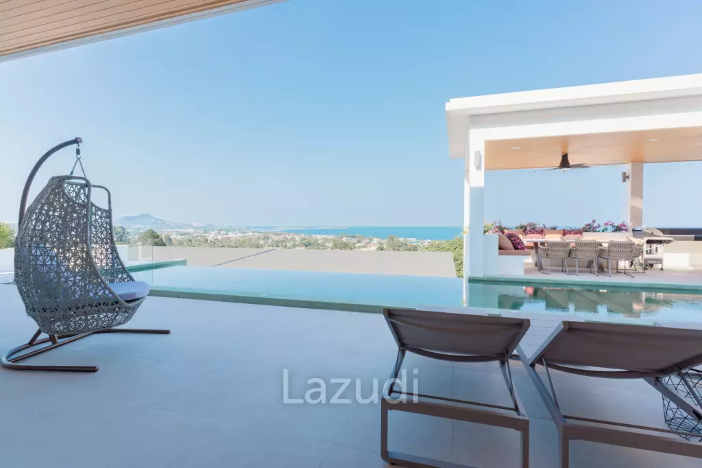 Modern 4-Bedroom Sea View Villa in Chaweng Hills