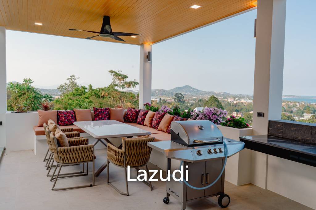 Modern 4-Bedroom Sea View Villa in Chaweng Hills