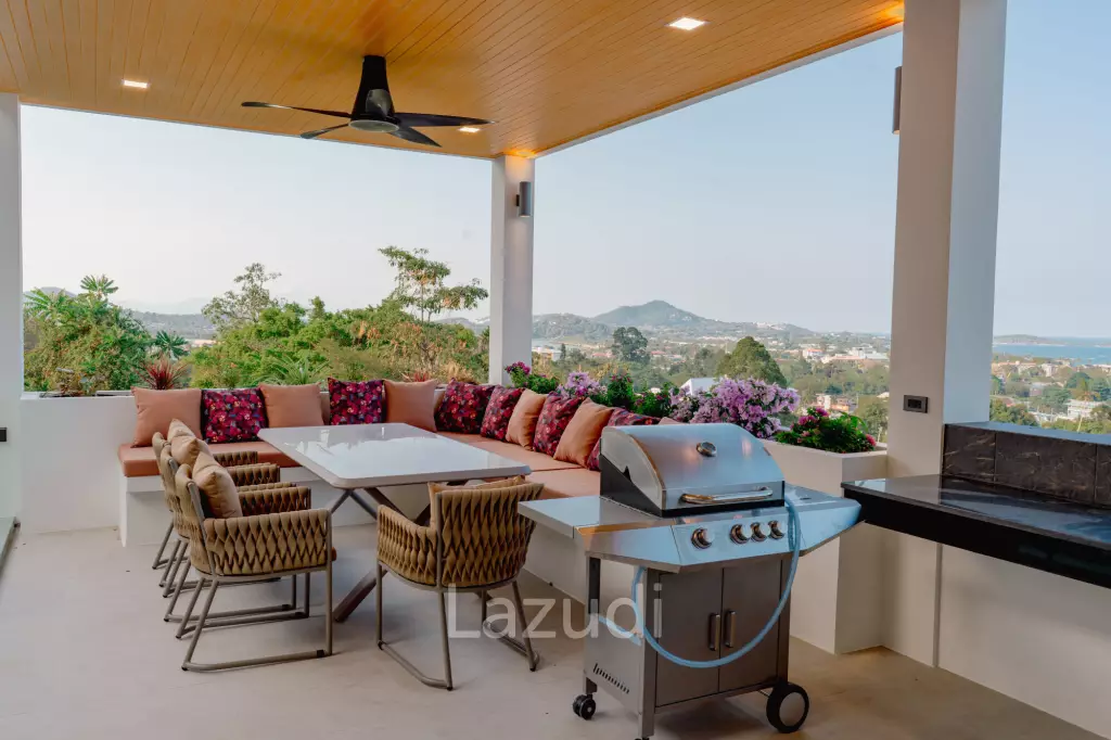 Modern 4-Bedroom Sea View Villa in Chaweng Hills