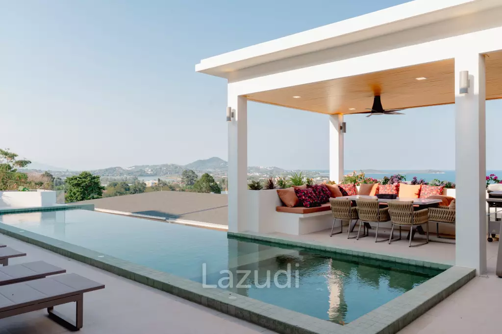 Modern 4-Bedroom Sea View Villa in Chaweng Hills