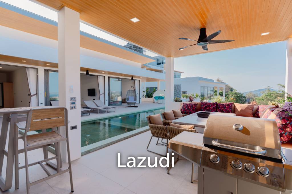 Modern 4-Bedroom Sea View Villa in Chaweng Hills