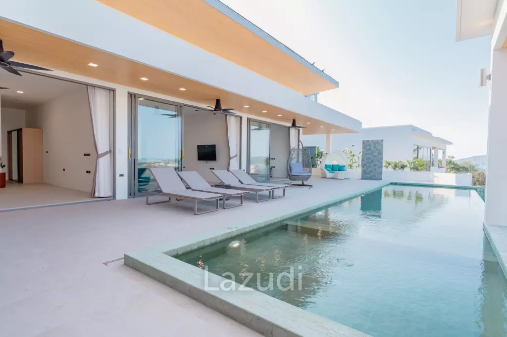Modern 4-Bedroom Sea View Villa in Chaweng Hills