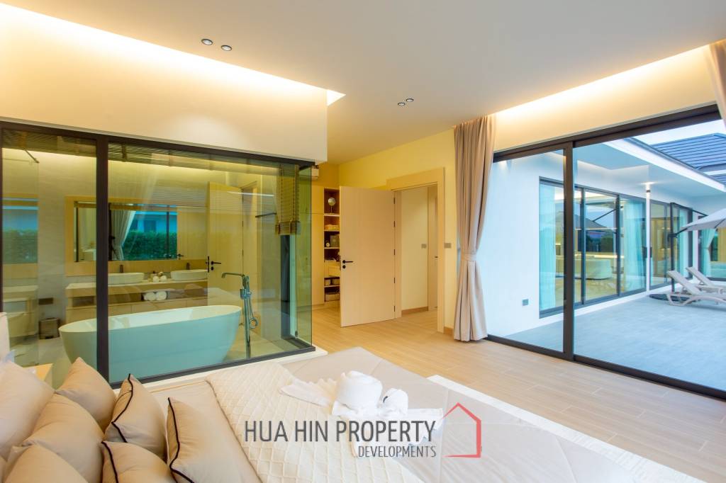 L'UX VILLA Private Pool Villas with 224 sqm modern pool villa in Wang Phong Pran Buri