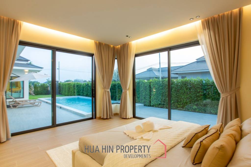 L'UX VILLA Private Pool Villas with 224 sqm modern pool villa in Wang Phong Pran Buri