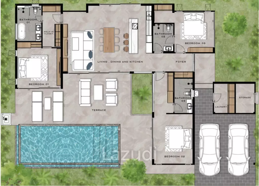 Modern Pool Villa (Type A) with 20kW Solar in The Mountain Estate