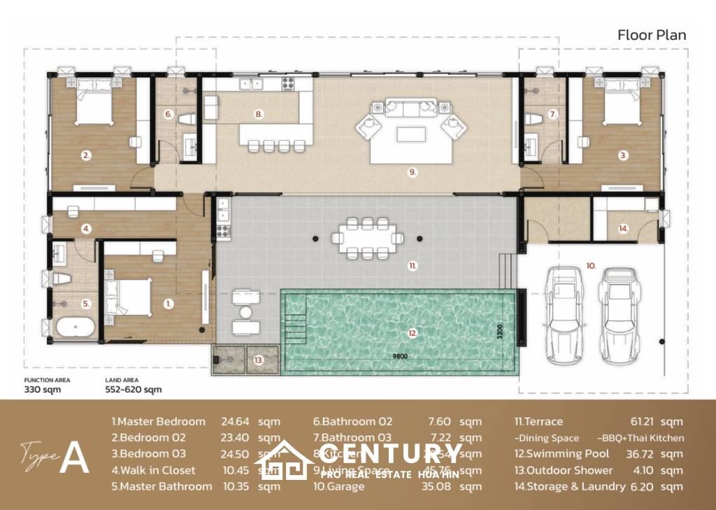 330 sqm modern pool villa in Na Raya Hills Hua Hin